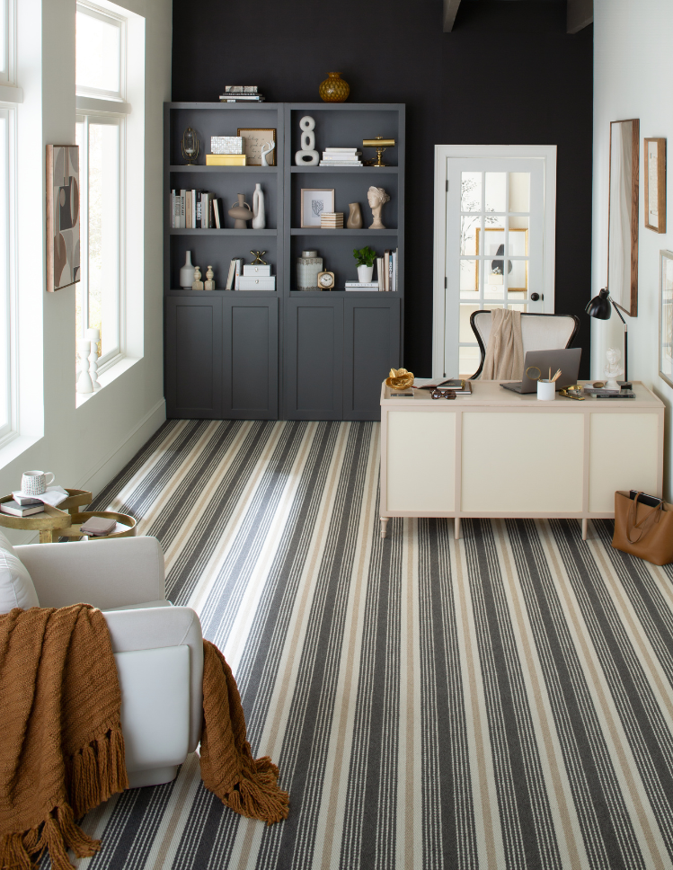 room scene showing the black label by karastan. 