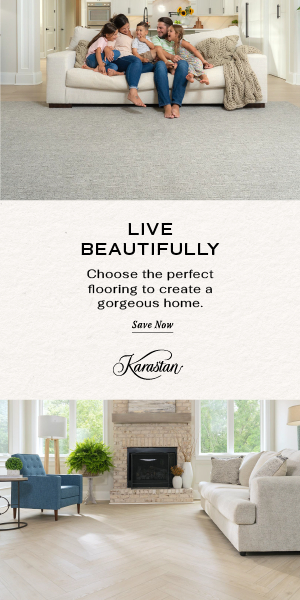 Family sitting on a couch and a mother in the kitchen with her children